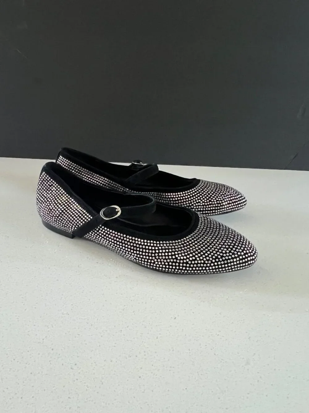 Stuart Weitzman Analiese Mary Jane Crystal  flat size 7
